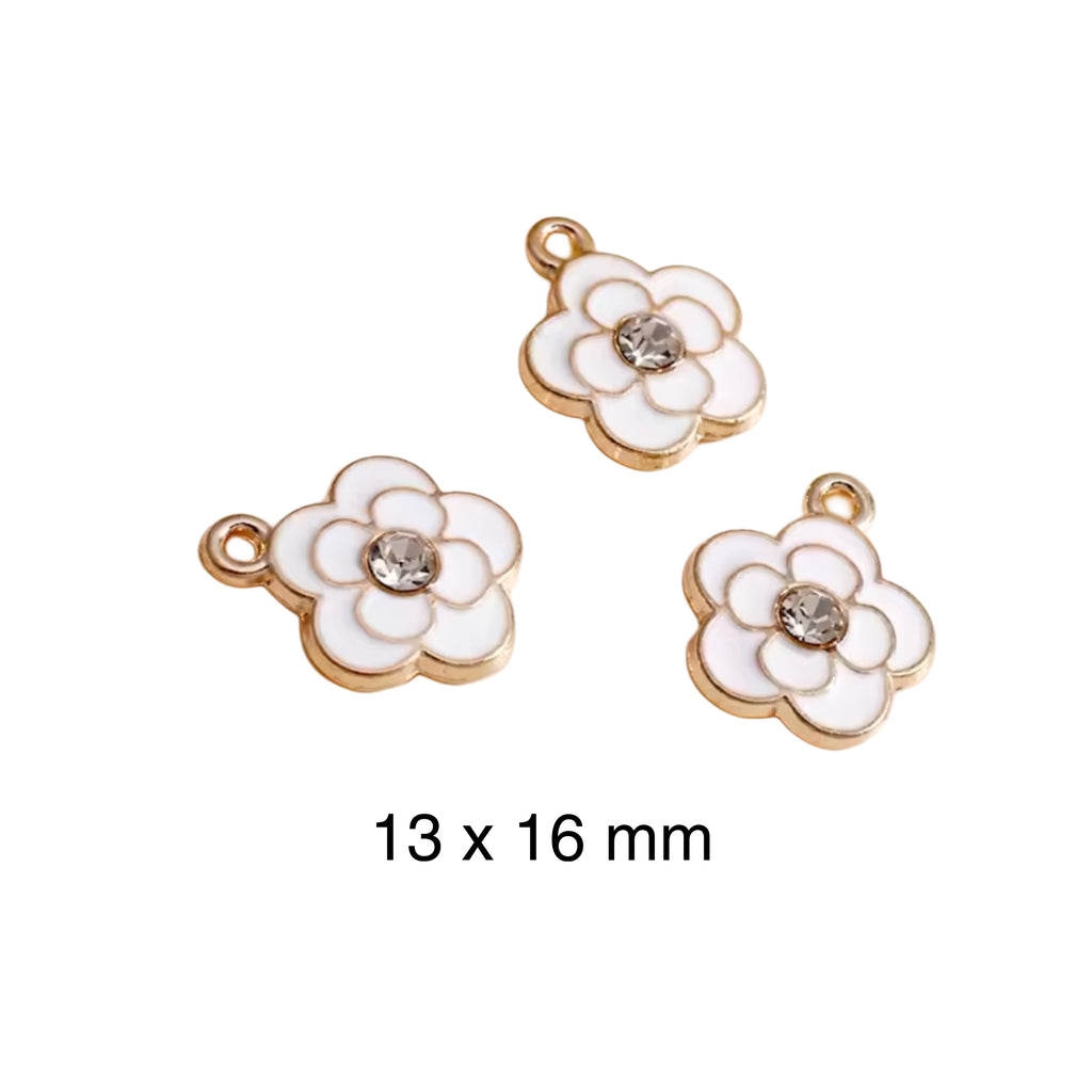 8 CM Personalized Pearl Pin With White Charms For Ladies - Gold