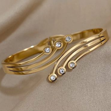 Curve 18k Gold Plated Bangle Bracelet