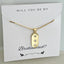 Bridesmaid CZ Tag Necklace - Gold