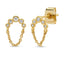 CZ Dangle Chain Studs Earrings - Gold.