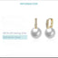 CZ Pearl Dangle Hoop Earrings - Gold and Silver