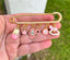 8 CM Pearl Baby Pin with Pink Charms - Gold