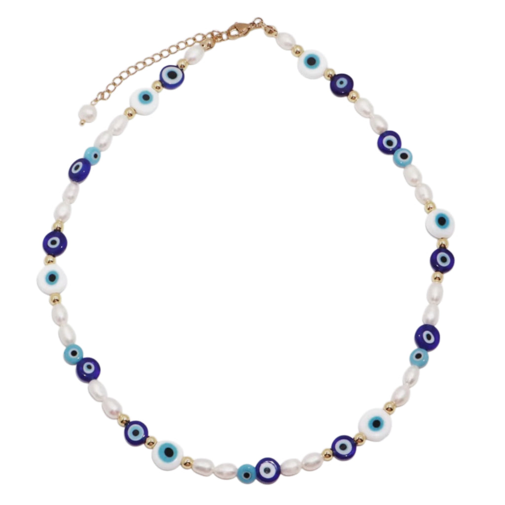 Evil Eye Pearl Necklace