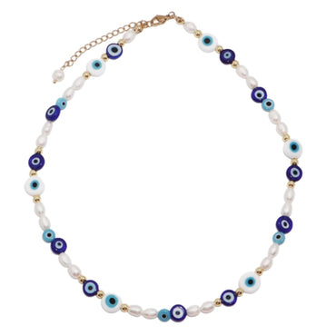 Evil Eye Pearl Necklace
