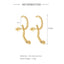 Creative Snake Design Stud Earrings - Gold
