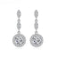 CZ Round Drop Stud Earrings - Silver