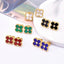 Stainless Steel Enamel - CZ Clover Set (Bracelet & Earrings)