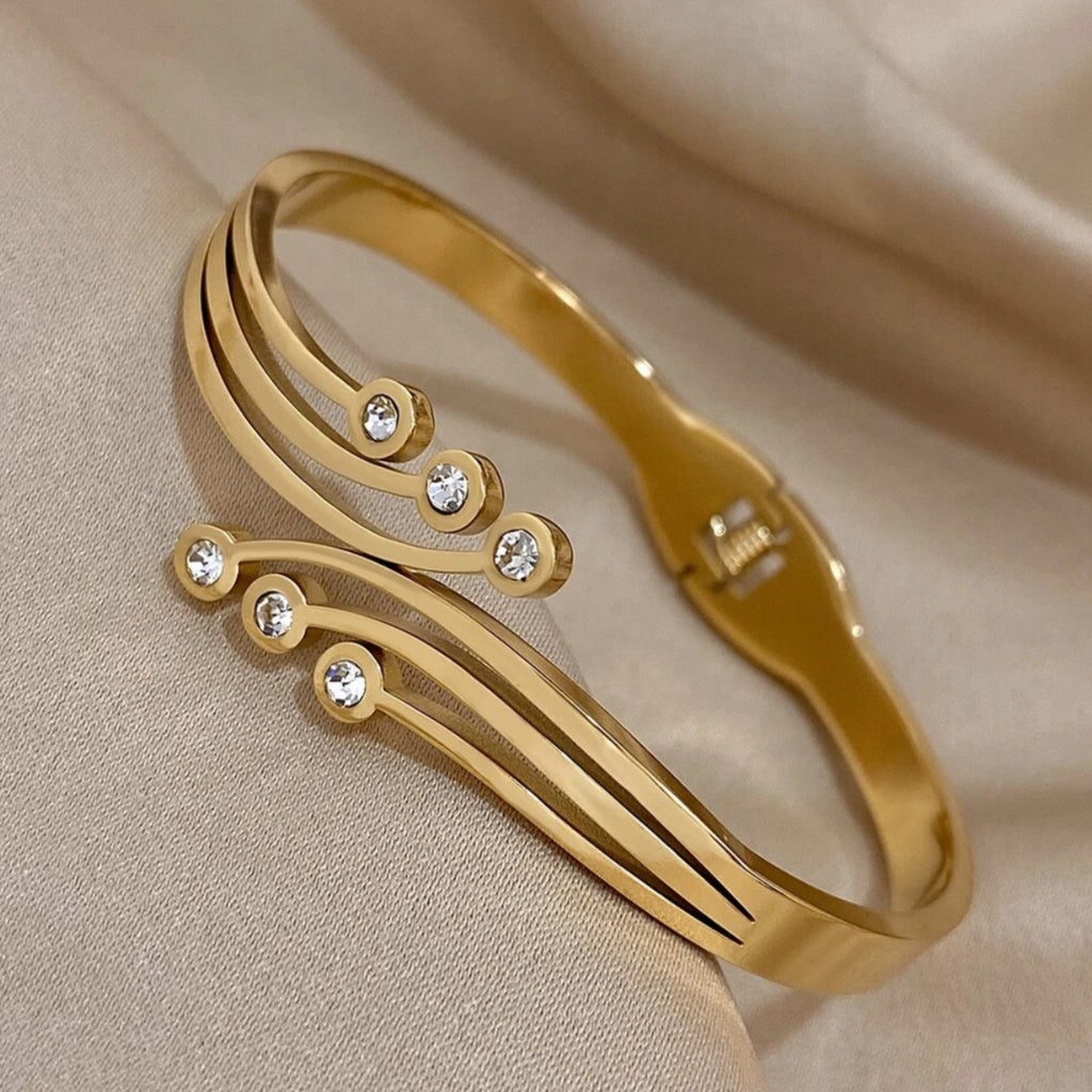 Curve 18k Gold Plated Bangle Bracelet