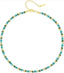 Beaded Gemstone Choker Butterfly Necklace - 14K Gold Plated