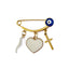 3.8 CM Enamel Blue Evil Eye Wedding Pin - Gold