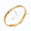 Cross check pattern Bangle Bracelet - 18K Gold Plated