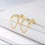 CZ Dangling Chain Stud Earrings - Gold