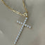 Cross CZ Pendant Necklace - Gold or Silver