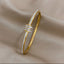 Single Row CZ Bangle Bracelet - Gold and Silver