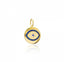 CZ Blue Evil Eye Pendant Paperclip Chain Necklace - Gold