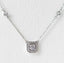 Cubic Zirconia Halo Pendant Necklace - Silver