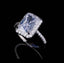 Trendy Long Square CZ Crystal Ring - Silver