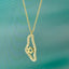 Sterling Silver CZ Israel Map Necklace - Gold and Silver