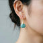 Faceted Gemstone Teardrop Earrings - Gold