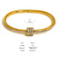 Single Row CZ Bangle Bracelet - Gold and Silver