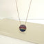 925 Sterling Silver CZ Multi Colored Round Pendant Necklace - Gold