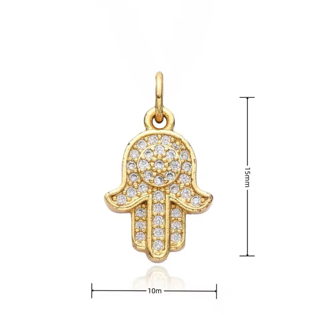 Evil Eye Hamsa Charms Necklace - Gold