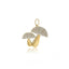 Bridesmaid CZ - 14K Gold Plated 2 Mushrooms Pendant Necklace