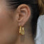 Stainless Steel Hollow Geometric Hoop Earrings - 18k Gold Plated