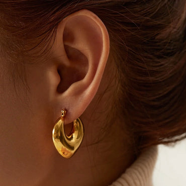 Balara Stainless Steel Chunky Hoop Earrings - 18K Gold Plated