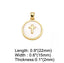 Mop Round Cross Charm - Gold