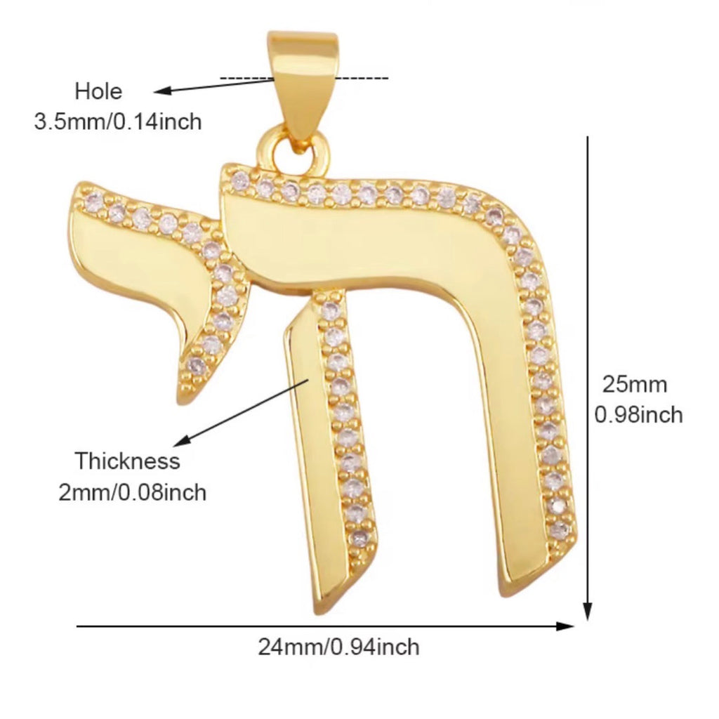 CZ Chai Charm - Gold