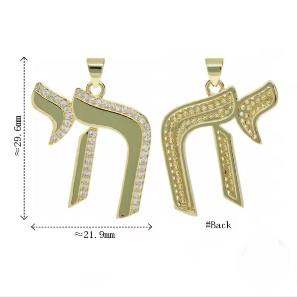 CZ Chai Charm - Gold