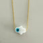 Ceramic Hamsa Necklace - Gold