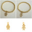 CZ Boy and Girl Beaded Stretch Bracelet - 14K Gold Plated