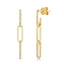 CZ Dainty Chain Link Stud Earrings - Gold