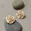 Bloom Enamel Flower Stud Earrings - Gold