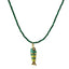 Enamel Fish Gemstone Necklace - Gold
