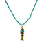 Enamel Fish Gemstone Necklace - Gold