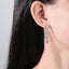 Fancy CZ 3.6 CM Drop Stud Earrings - Silver