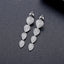 Fancy CZ 3.6 CM Drop Stud Earrings - Silver