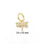 CZ Dragonfly Charm - Gold