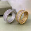 Fashion CZ Band Ring - Gold and Silver