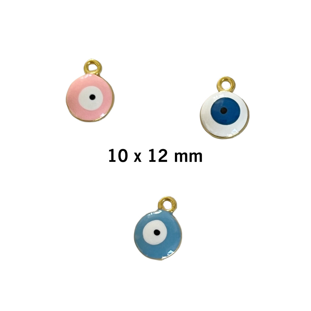 Enamel Evil Eye Charm - Gold