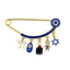 CZ Dark Blue Evil Eye Baby Pin With Genuine Azabache - Gold