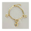 Protective Bracelet with Jewish Star, Hamsa and Chai Charms - Gold