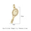 CZ Tennis Racket Charm - Gold