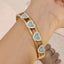 Stainless Steel Heart Shape Evil Eye Bangle - Gold