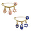 3.8 CM Enamel Pink or Blue Evil Eye Pin for Babies - Gold