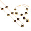 Stainless Steel Doble Side Enamel Clover Set - Necklace, Bracelet and Earrings) - Gold