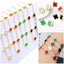 Stainless Steel Doble Side Enamel Clover Set - Necklace, Bracelet and Earrings) - Gold